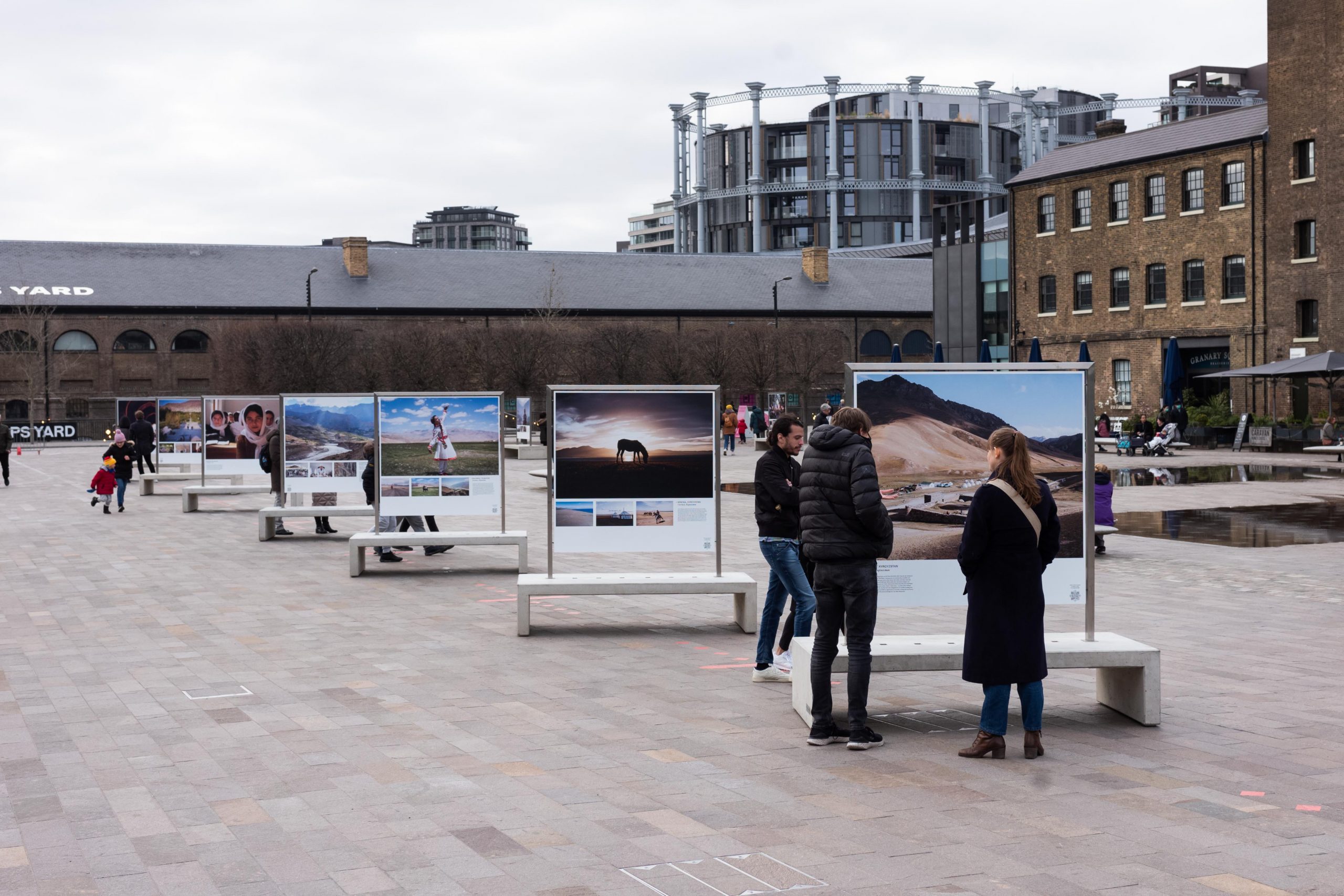 The exhibit in Granary Square, London.