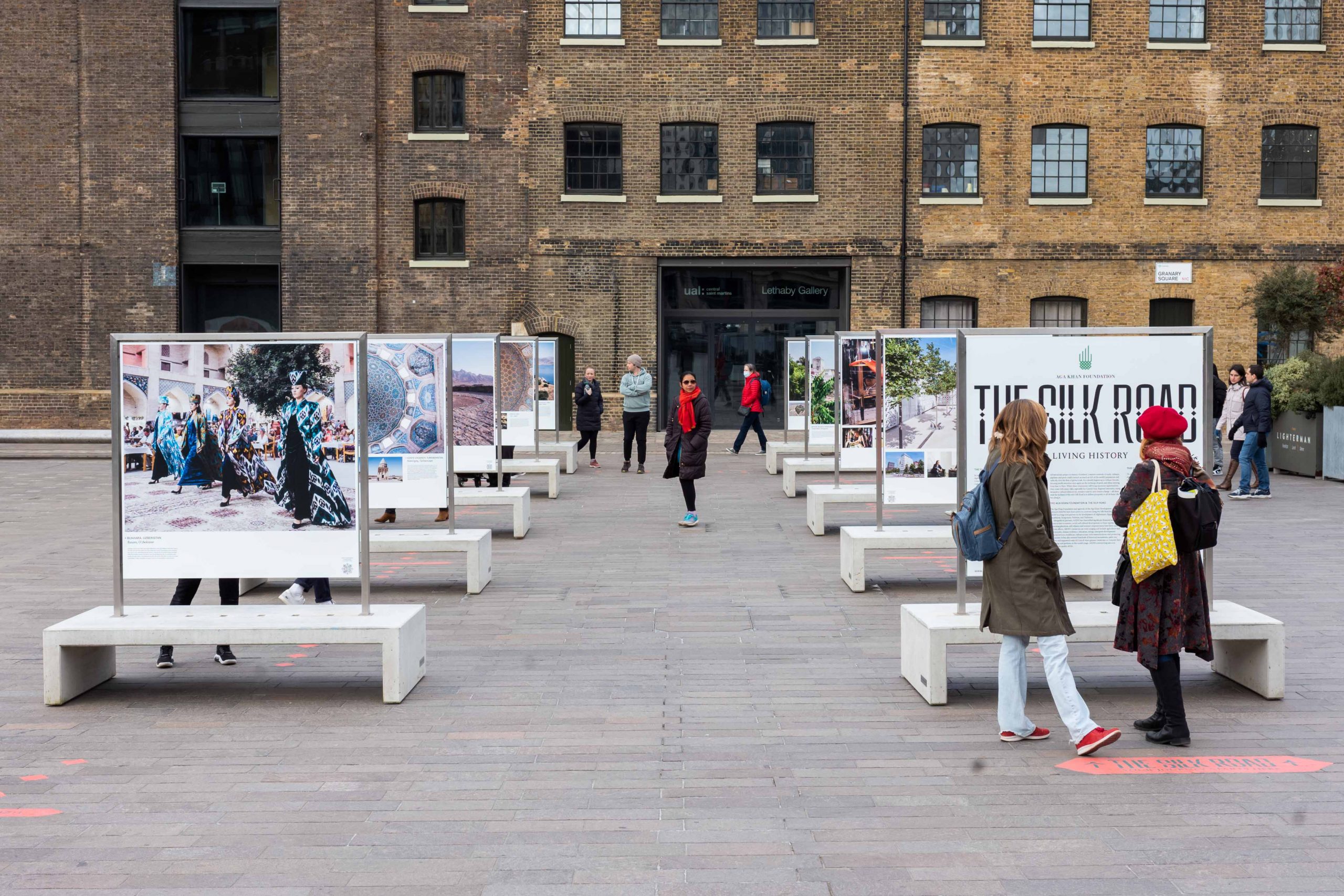 The exhibit in Granary Square, London.